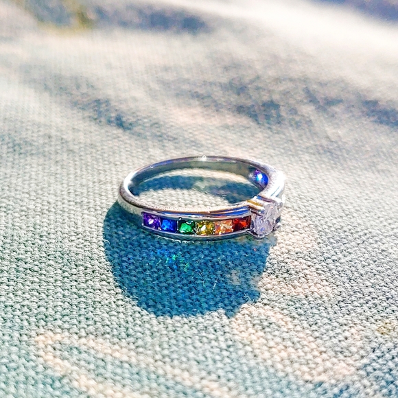 Jewelry - *RESTOCKED*LGBTQIA+rainbow 925 silver ring